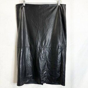 Good American Better Than Leather Faux Leather Midi Skirt Womens 16 Grunge Sexy